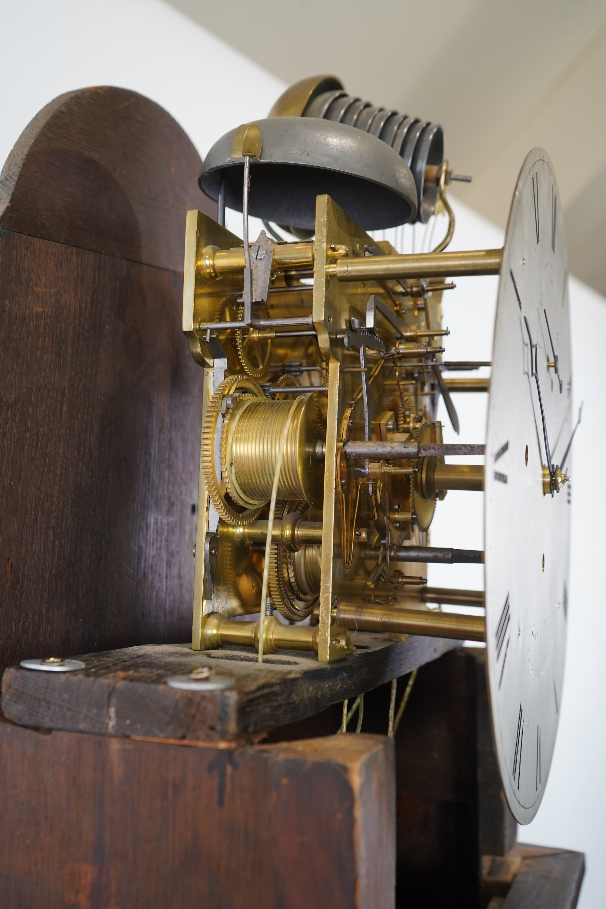 A George III mahogany and brass mounted longcase regulator by S & C Joyce, Lombard Street, London
